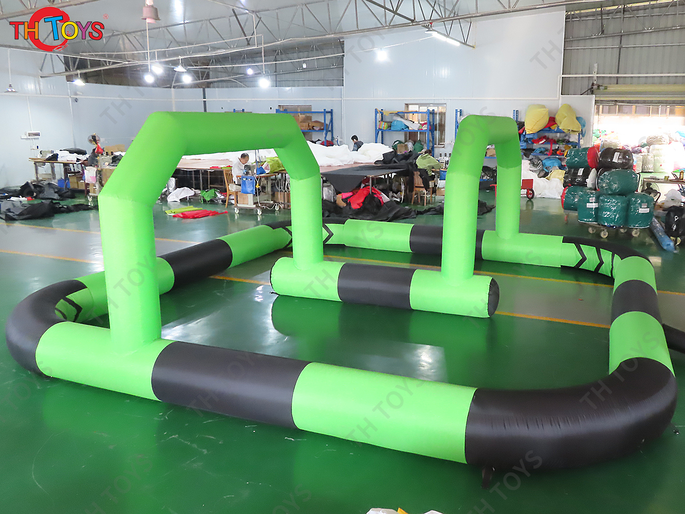 Outdoor Customized Riding Toys Bumper Car Zorb Ball Racing Court Inflatable Go Kart Race Track
