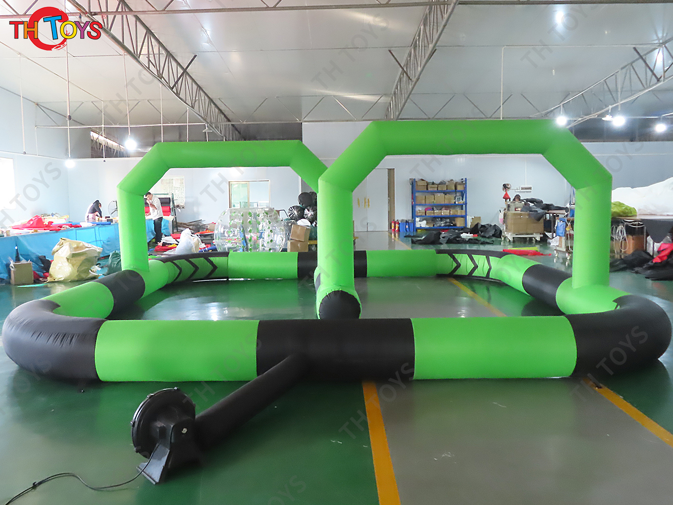 Outdoor Customized Riding Toys Bumper Car Zorb Ball Racing Court Inflatable Go Kart Race Track