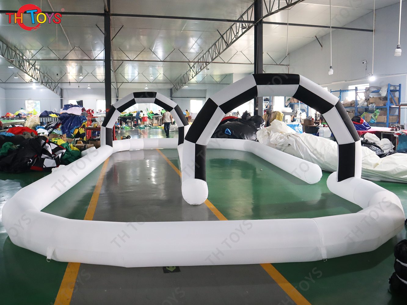 Outdoor Customized Riding Toys Bumper Car Zorb Ball Racing Court Inflatable Go Kart Race Track