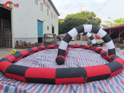 Outdoor Customized Riding Toys Bumper Car Zorb Ball Racing Court Inflatable Go Kart Race Track