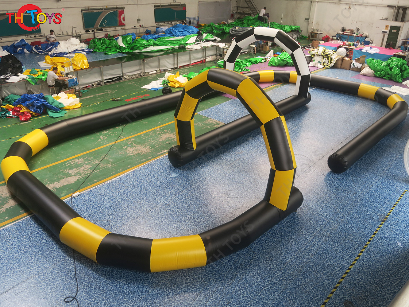 Outdoor Big Inflatable Go Kart Track Inflatable Race Track Zorb Ball Track