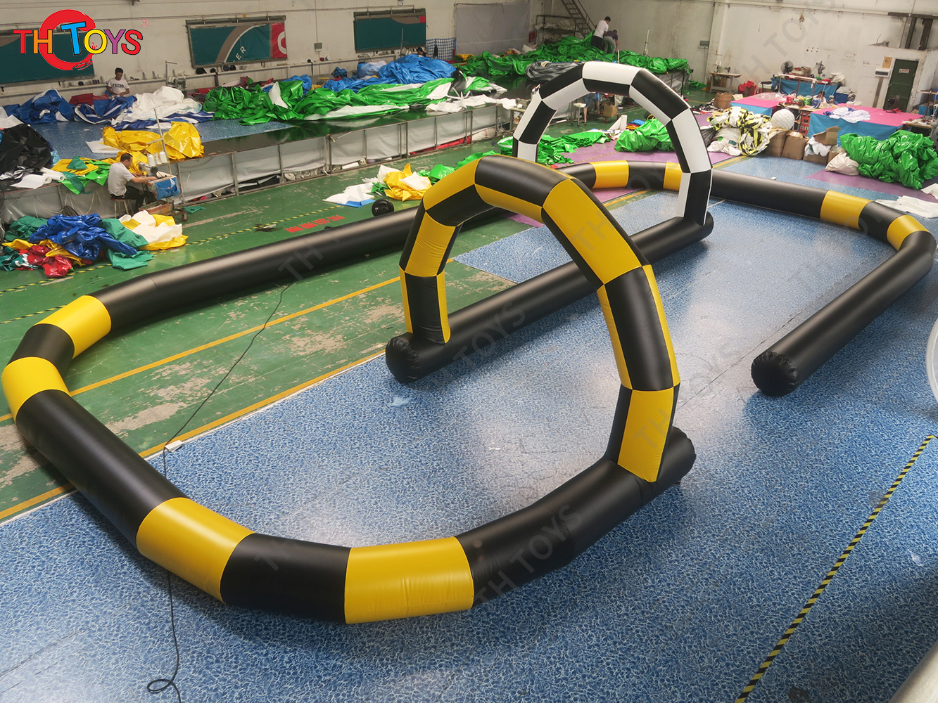 Outdoor Big Inflatable Go Kart Track Inflatable Race Track Zorb Ball Track