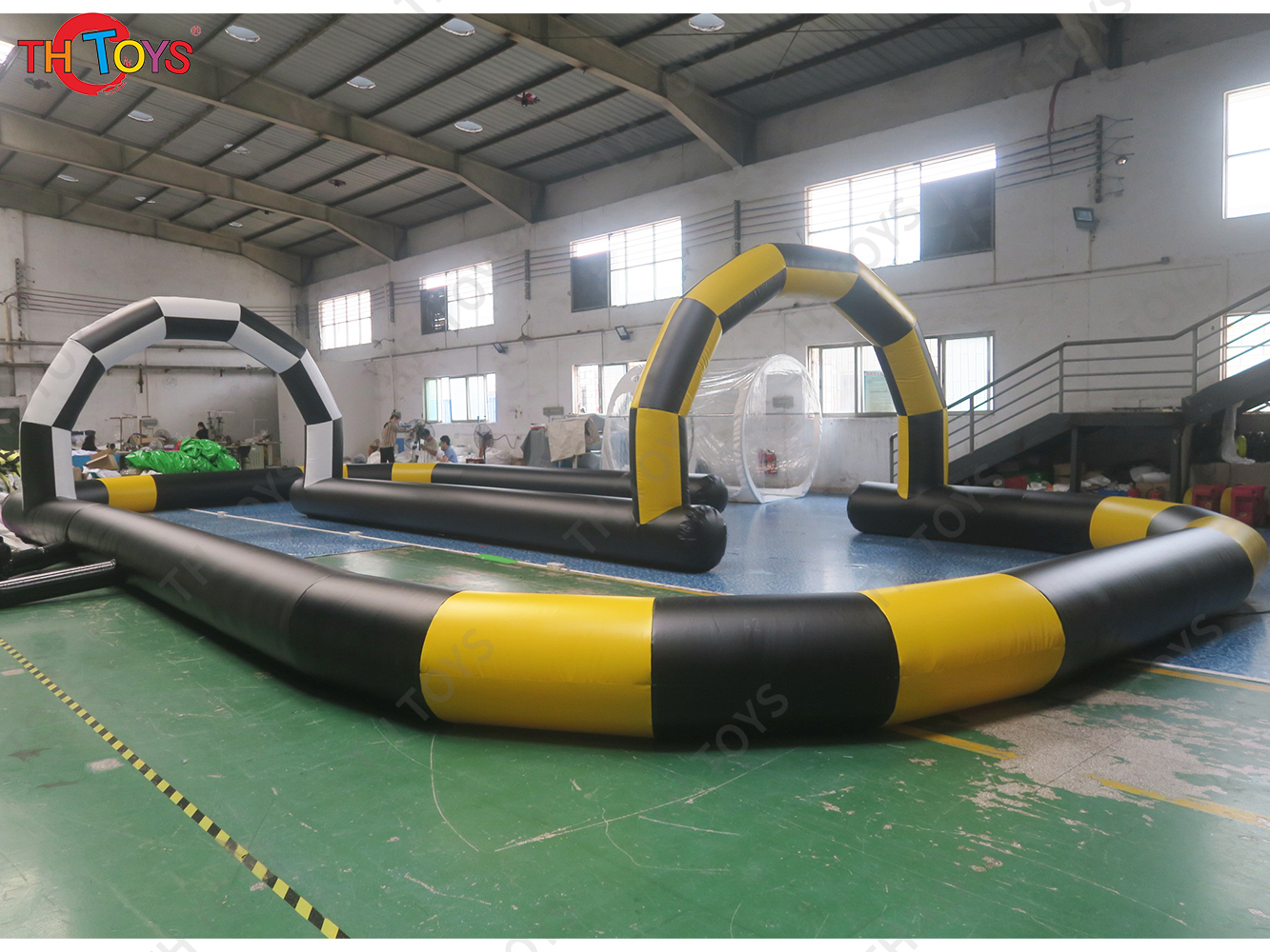 Outdoor Big Inflatable Go Kart Track Inflatable Race Track Zorb Ball Track