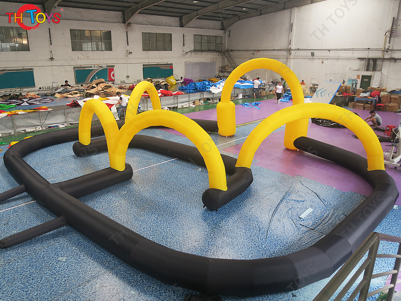 Inflatable go karts race track,high quality speedway karting track for cars/cars racing inflatable air tracks