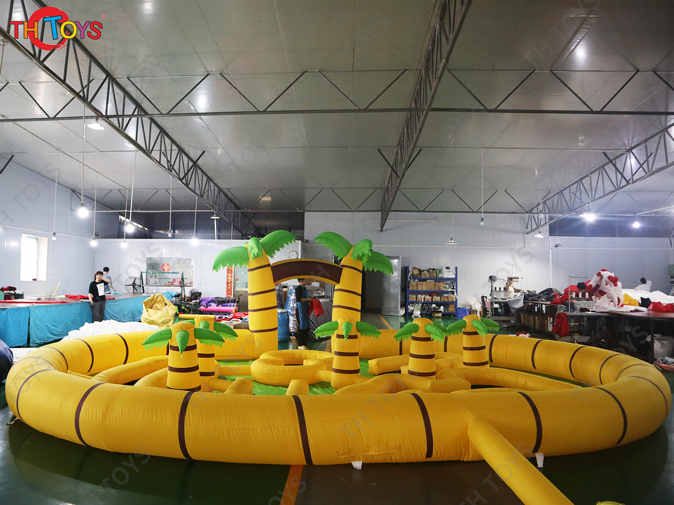 8x6m Palm Tree Golf Field Inflatable Golf Toys Sport Game