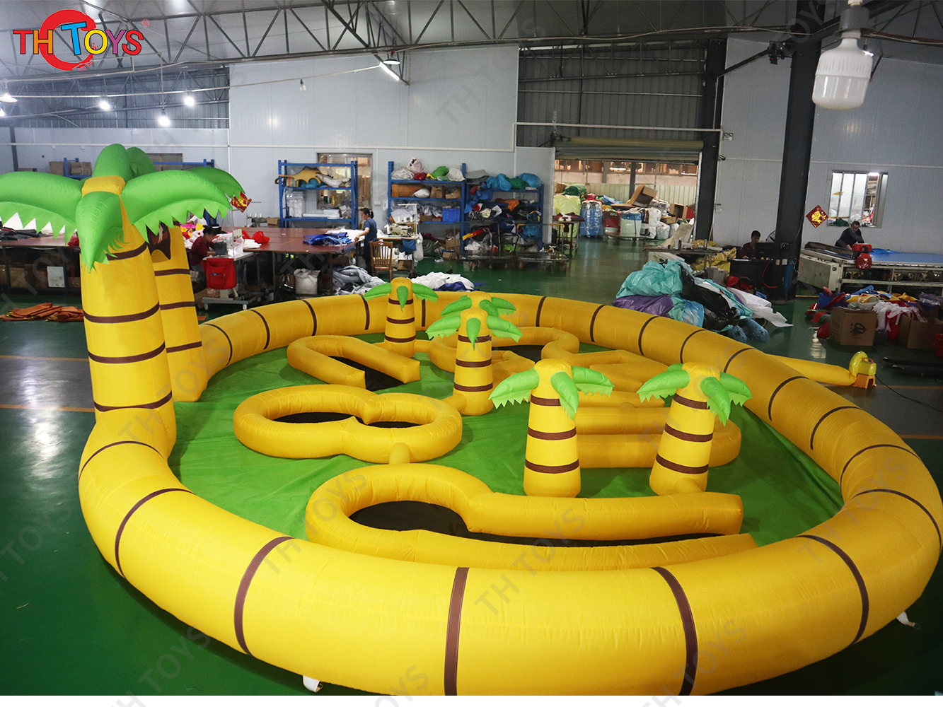 8x6m Palm Tree Golf Field Inflatable Golf Toys Sport Game