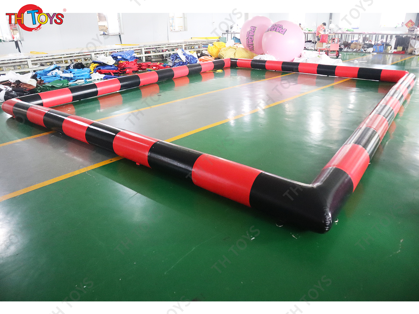 Inflatable Fence Line Amusement Inflatable Bumper Car Go Kart Track Bumper Car Race For Kids Indoor Outdoor Fun