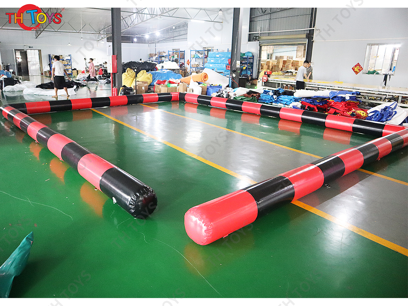 Inflatable Fence Line Amusement Inflatable Bumper Car Go Kart Track Bumper Car Race For Kids Indoor Outdoor Fun