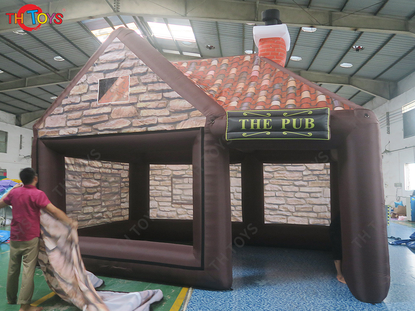 6x4m/20x13ft Backyard inflatable pub huts for outdoor party, bar services inflatable