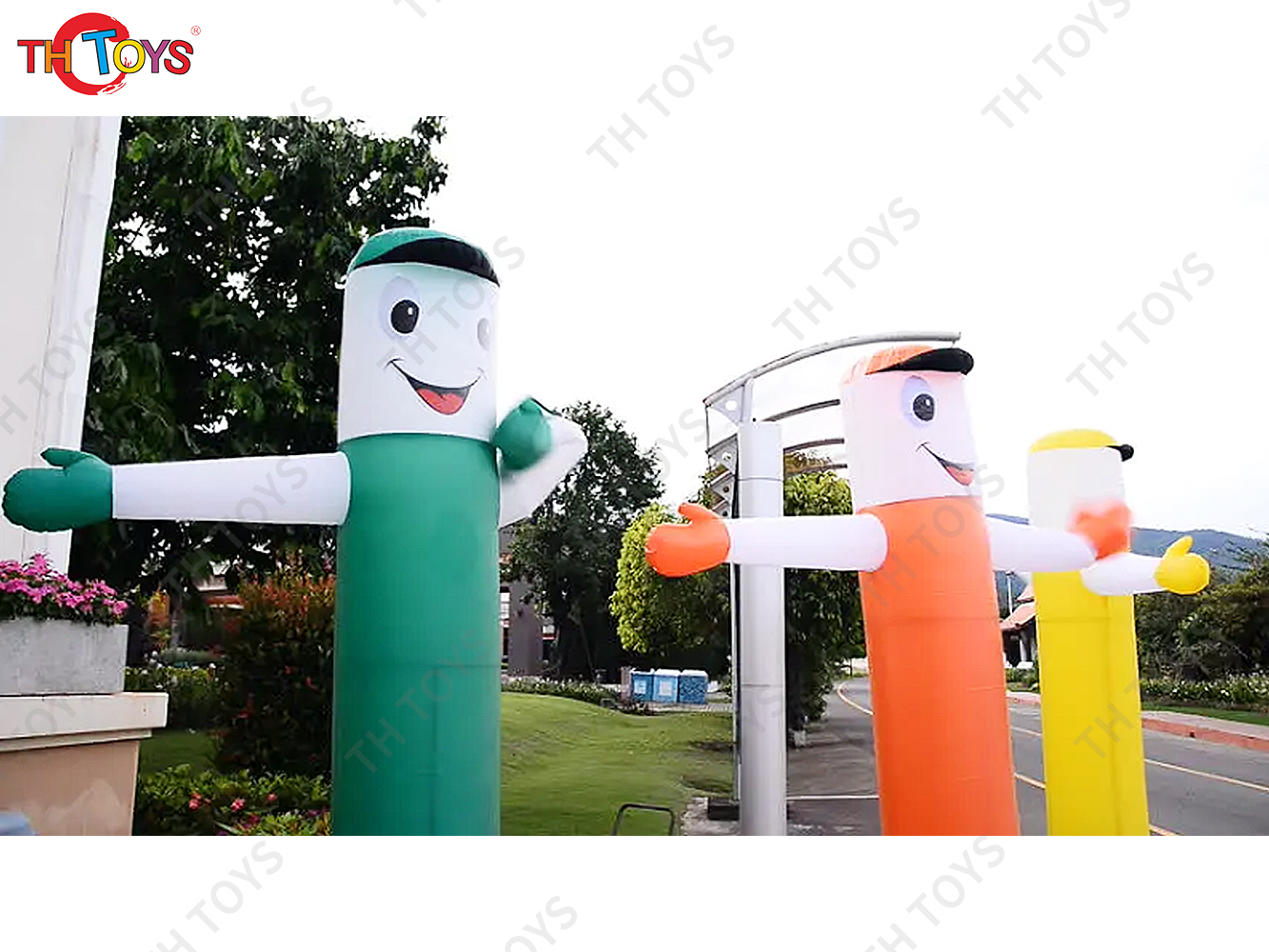 3mH Road Guide Inflatable Dancing Man Sky Dancer Waving Hand for Outdoor Advertising Promotion