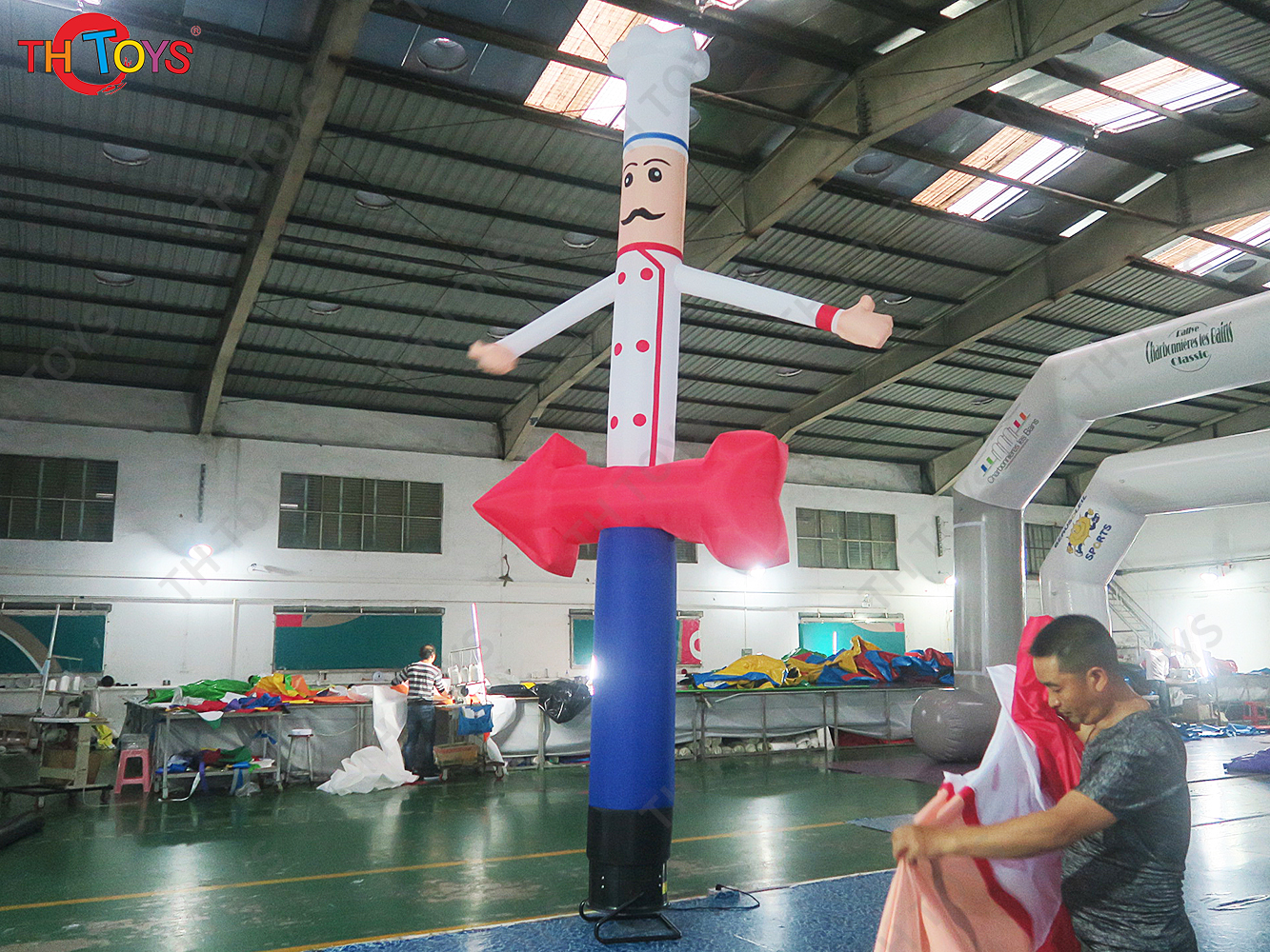 5mH Chef Cook Air Dancer For Sale Inflatable Cooker Fly Crazy Dancing Tube For Advertising