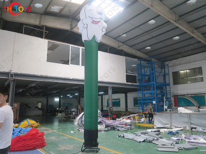 3m High Inflatable Tooth Sky Dancer Smile Teeth Air Dancer Dancing Tubes for Dental Clinic advertising