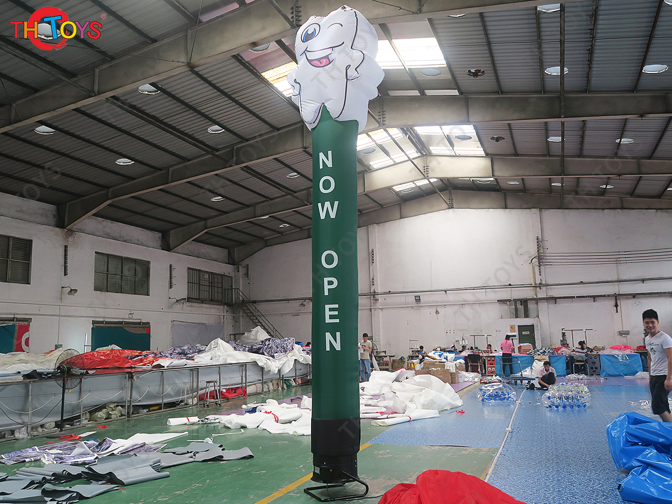 3m High Inflatable Tooth Sky Dancer Smile Teeth Air Dancer Dancing Tubes for Dental Clinic advertising