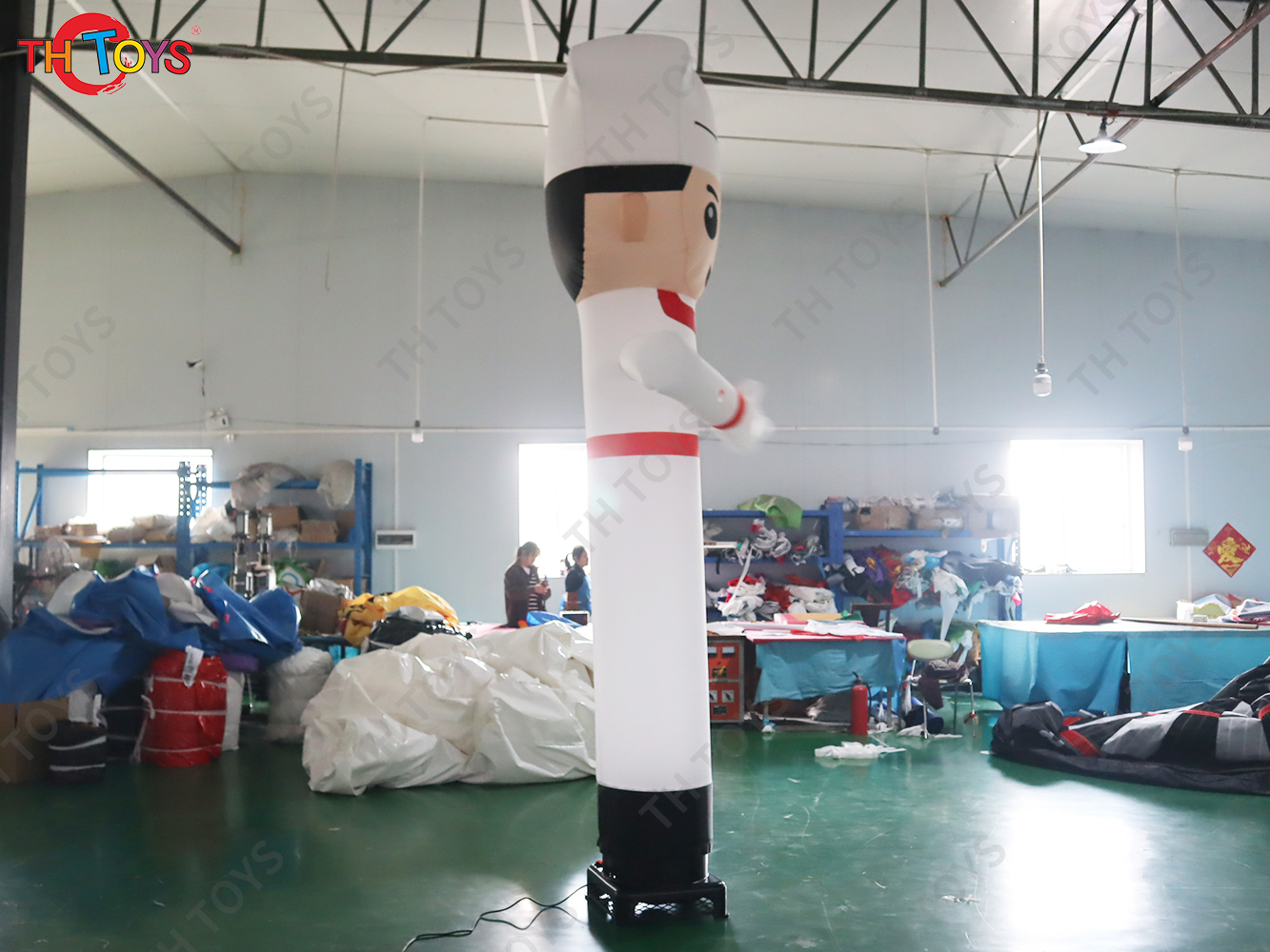 3mH Chef Cartoon Waving Hand Inflatable Sky Dancer for Outdoor Advertising Dancing Man