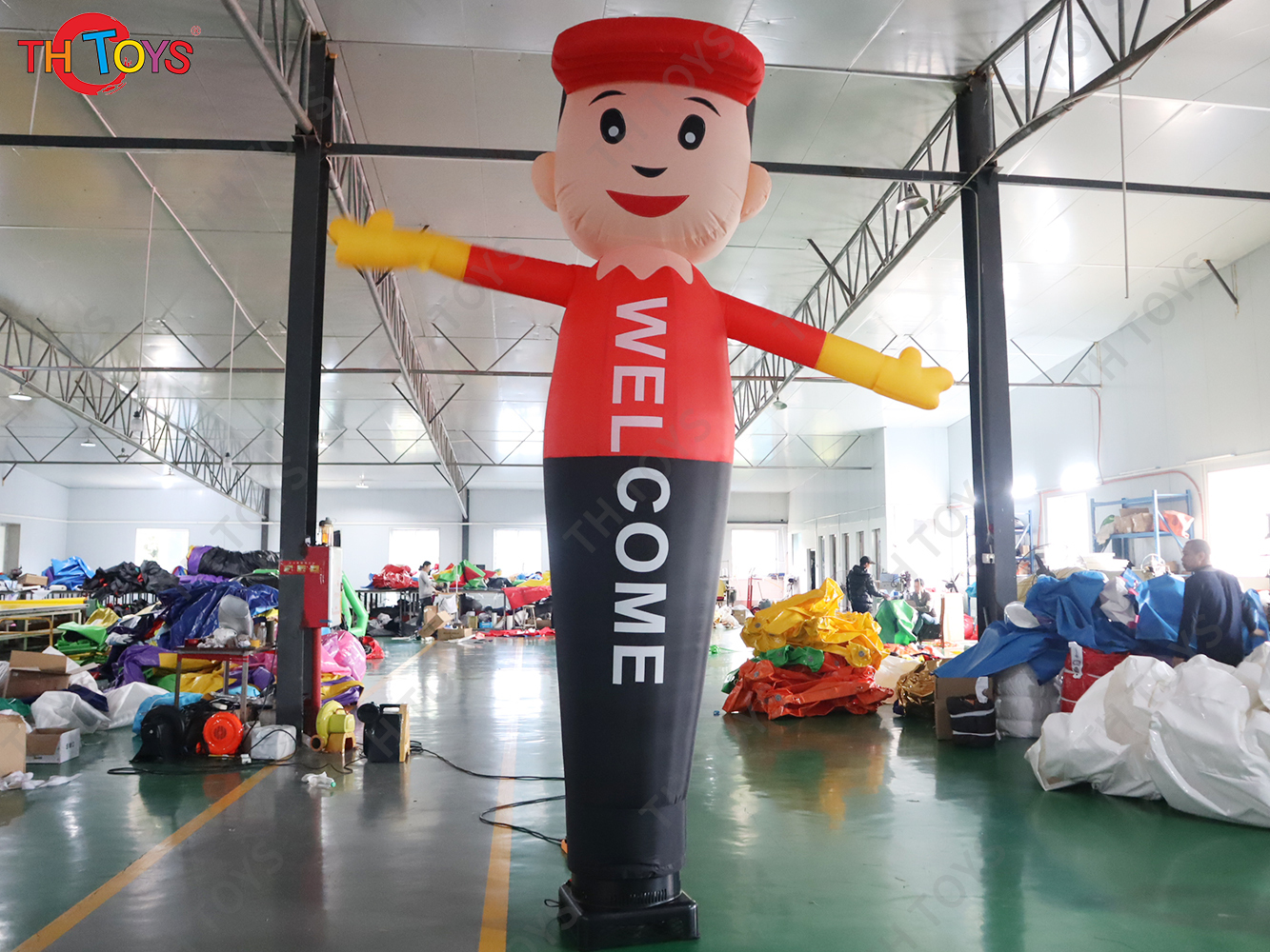 Custom Made 3mH Inflatable Advertising Waving Dancer For Sale / Shop Decoration Blow Up Sky Dancer