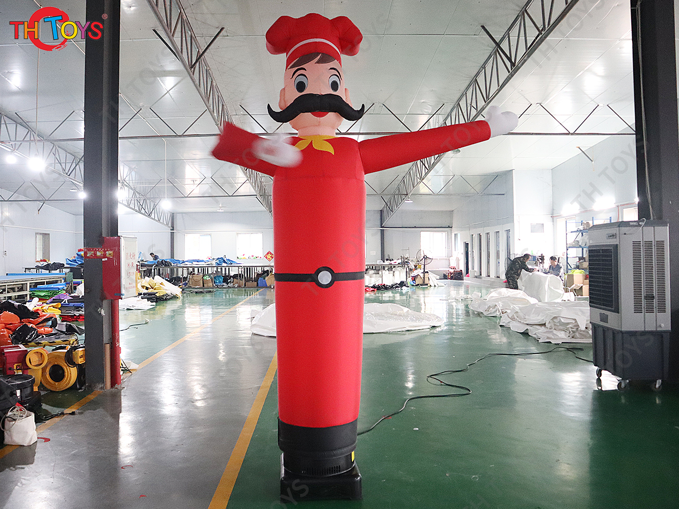 Personalized 3m High Inflatable chef Waving hand Air Dancer Advertising Tube Man with Welcome Gesture