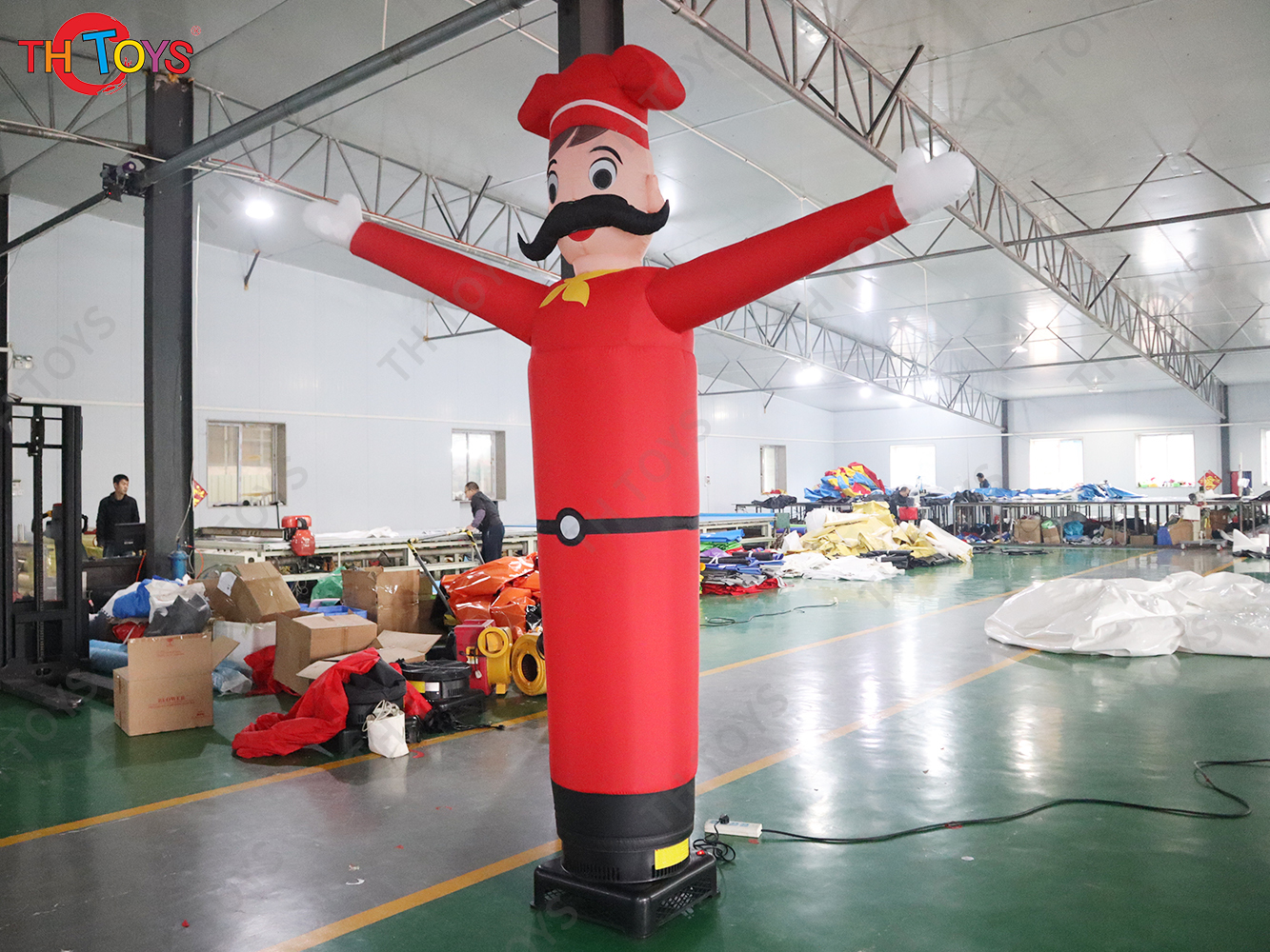 Personalized 3m High Inflatable chef Waving hand Air Dancer Advertising Tube Man with Welcome Gesture