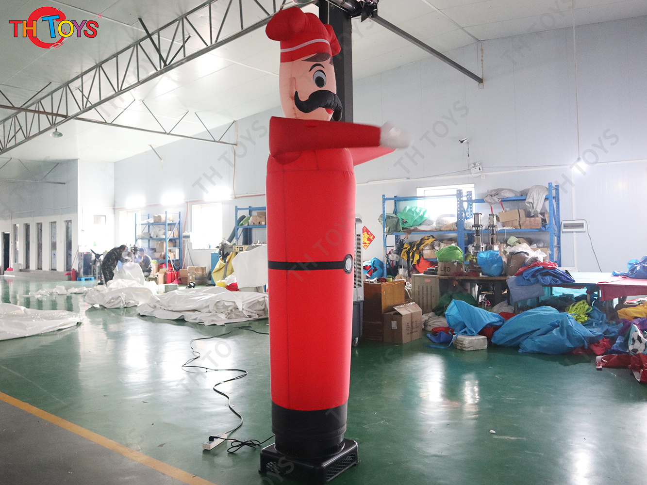 Personalized 3m High Inflatable chef Waving hand Air Dancer Advertising Tube Man with Welcome Gesture