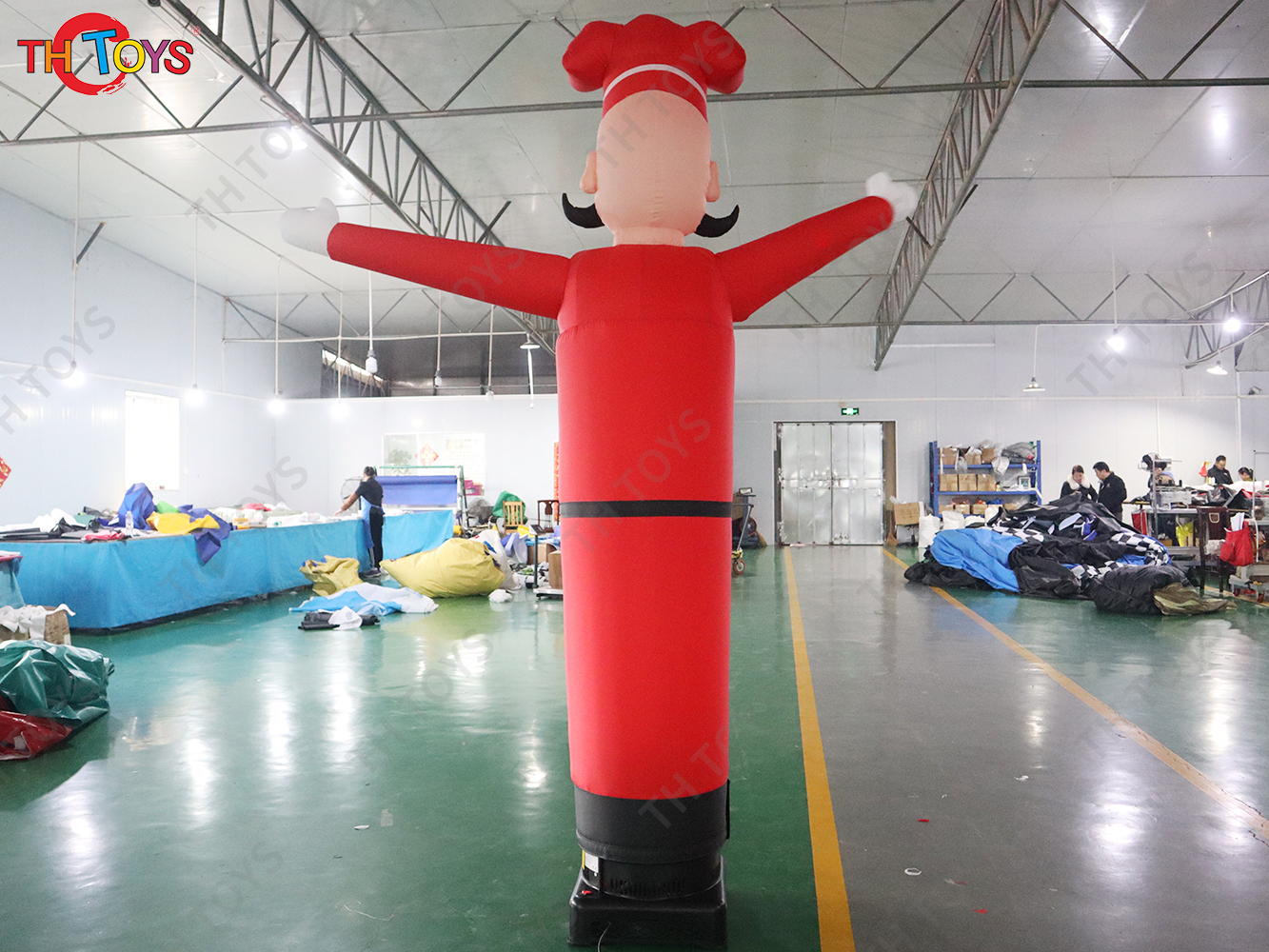 Personalized 3m High Inflatable chef Waving hand Air Dancer Advertising Tube Man with Welcome Gesture