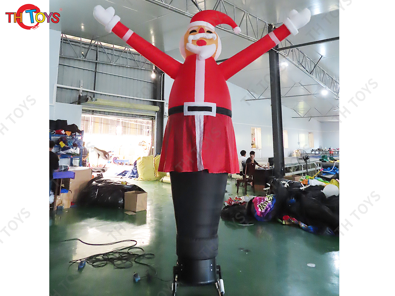 12ft tall Fat Santa Air Dancer Inflatable Christmas Puppet Sky Dancer for Christmas Decoration