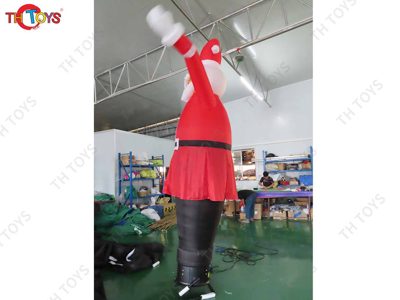 12ft tall Fat Santa Air Dancer Inflatable Christmas Puppet Sky Dancer for Christmas Decoration