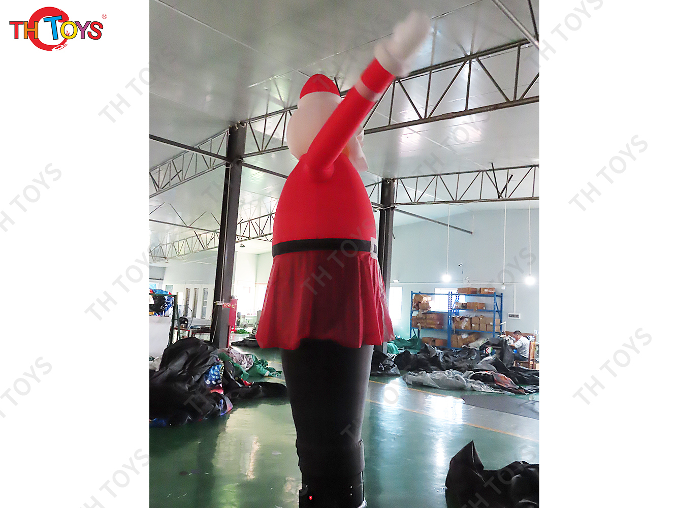 12ft tall Fat Santa Air Dancer Inflatable Christmas Puppet Sky Dancer for Christmas Decoration