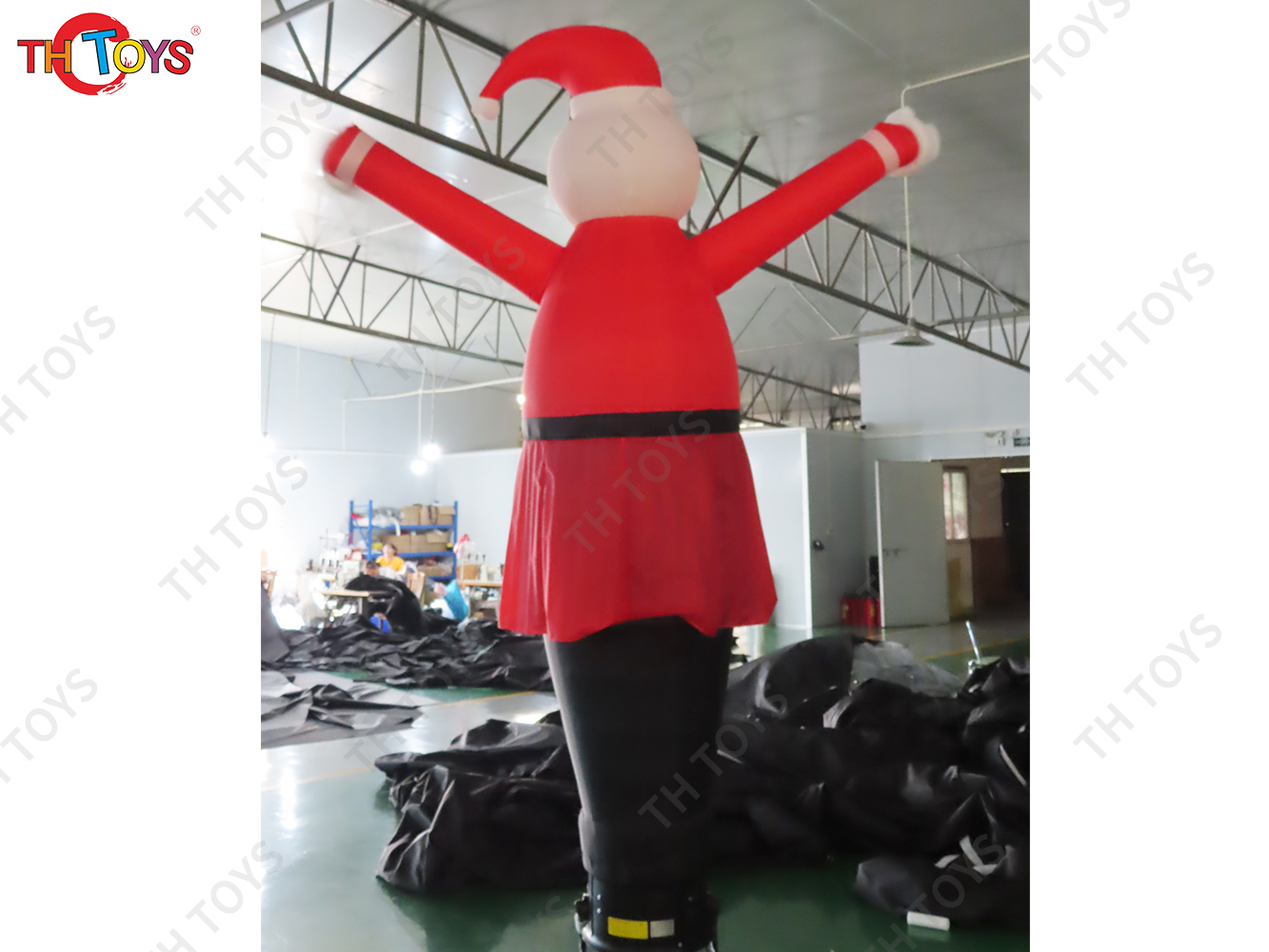 12ft tall Fat Santa Air Dancer Inflatable Christmas Puppet Sky Dancer for Christmas Decoration