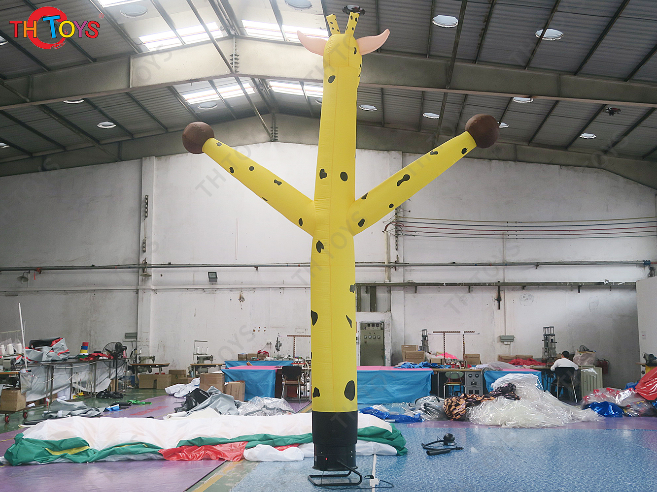 5mH Giant Giraffe Inflatable Sky Dancer Air Dancing Animals Replica with Blower