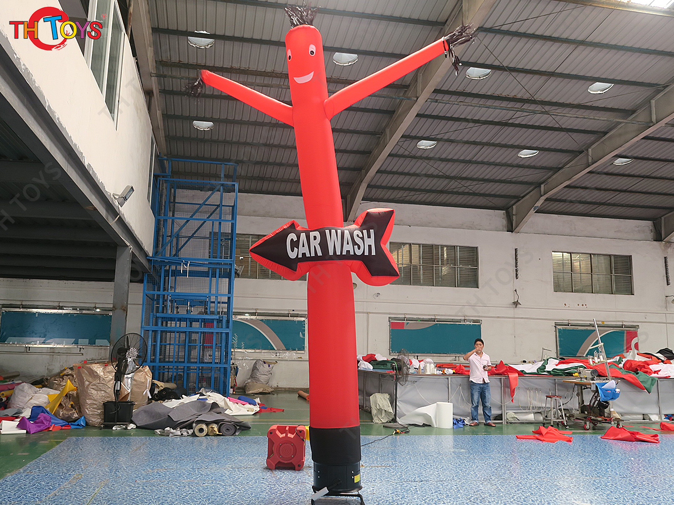 5m/17ft high car wash inflatable dance man/outdoor sky dancer for advertisement