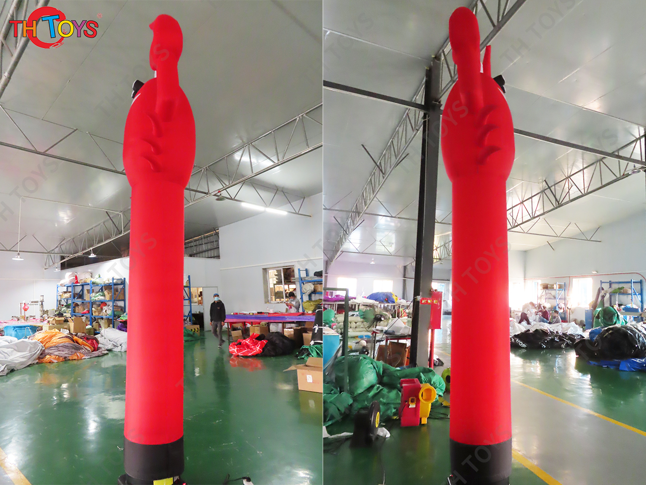 5mH Giant Giraffe Inflatable Sky Dancer Air Dancing Animals Replica with Blower