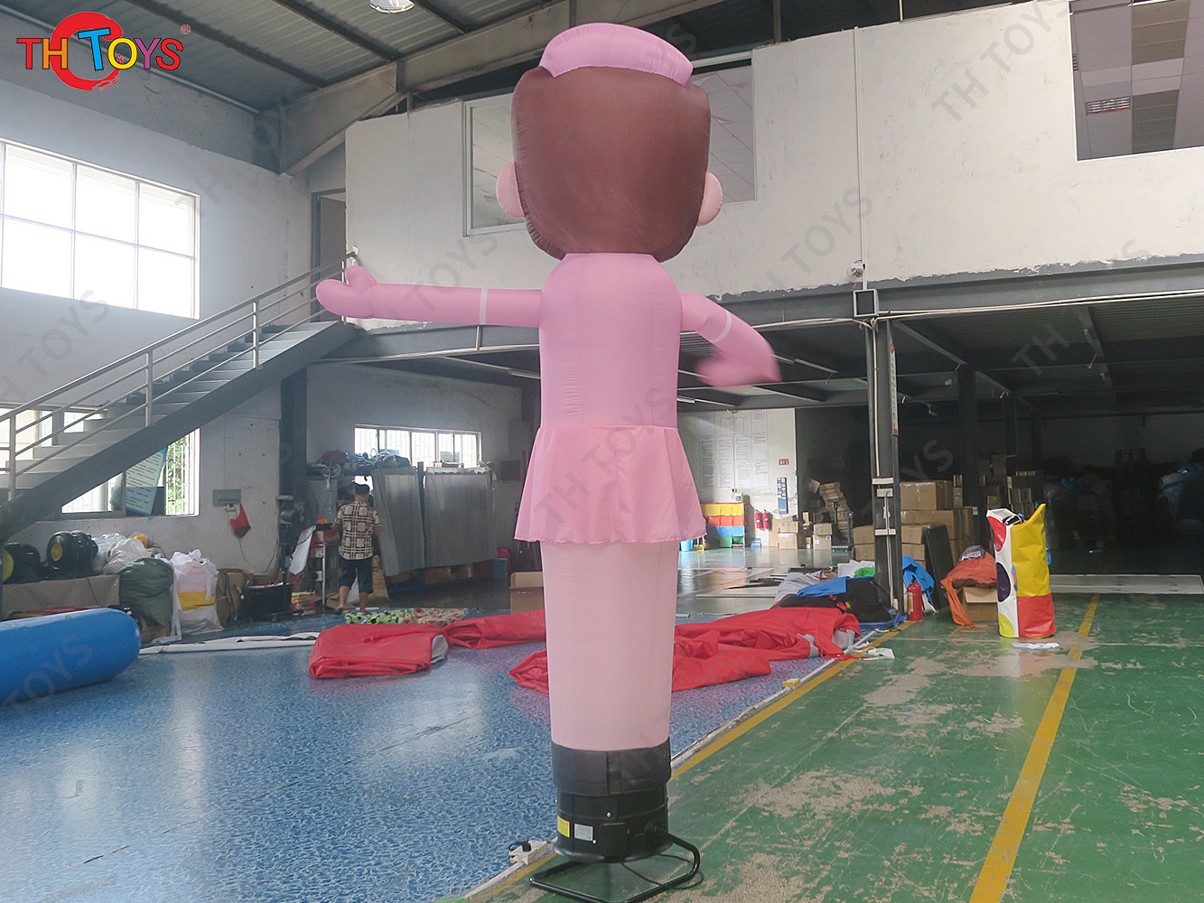 5mH Giant Giraffe Inflatable Sky Dancer Air Dancing Animals Replica with Blower