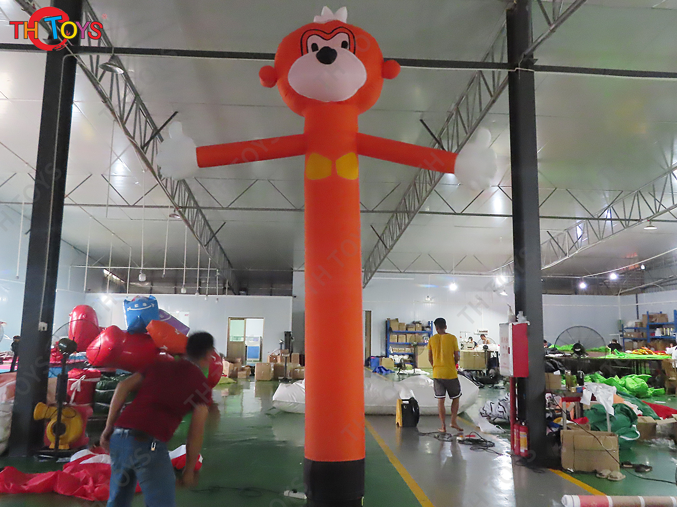 5mH Giant Giraffe Inflatable Sky Dancer Air Dancing Animals Replica with Blower