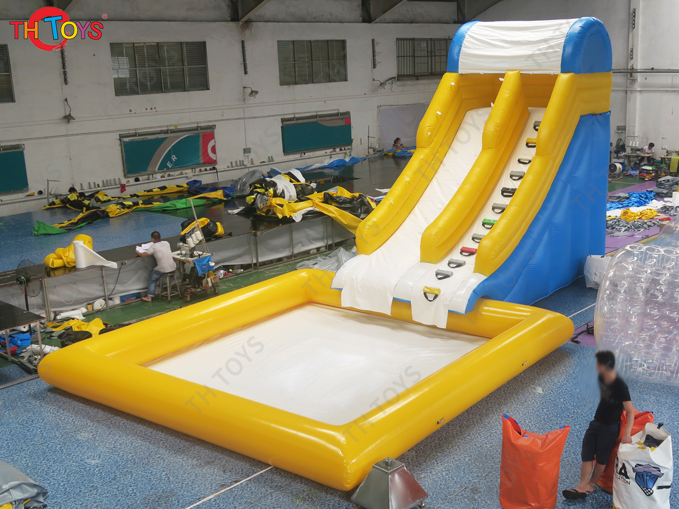 6X3M Commercial Grade Rental Inflatable Slide With Pool Summer Water Sports Game For Kids In Backyard