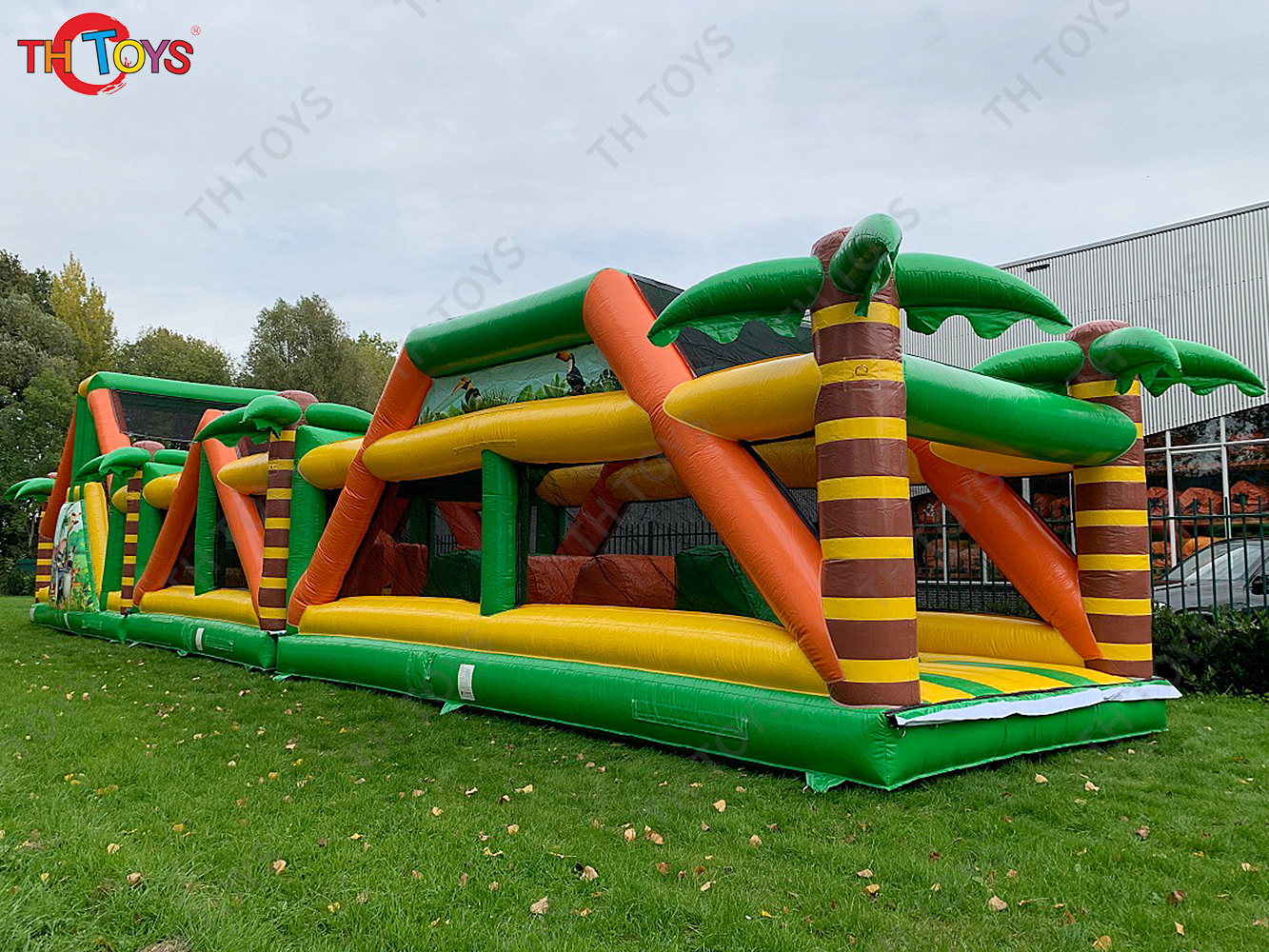 25m Outdoor Team Work Game Interactive Challenge Course Inflatable Obstacle Course Sports Games