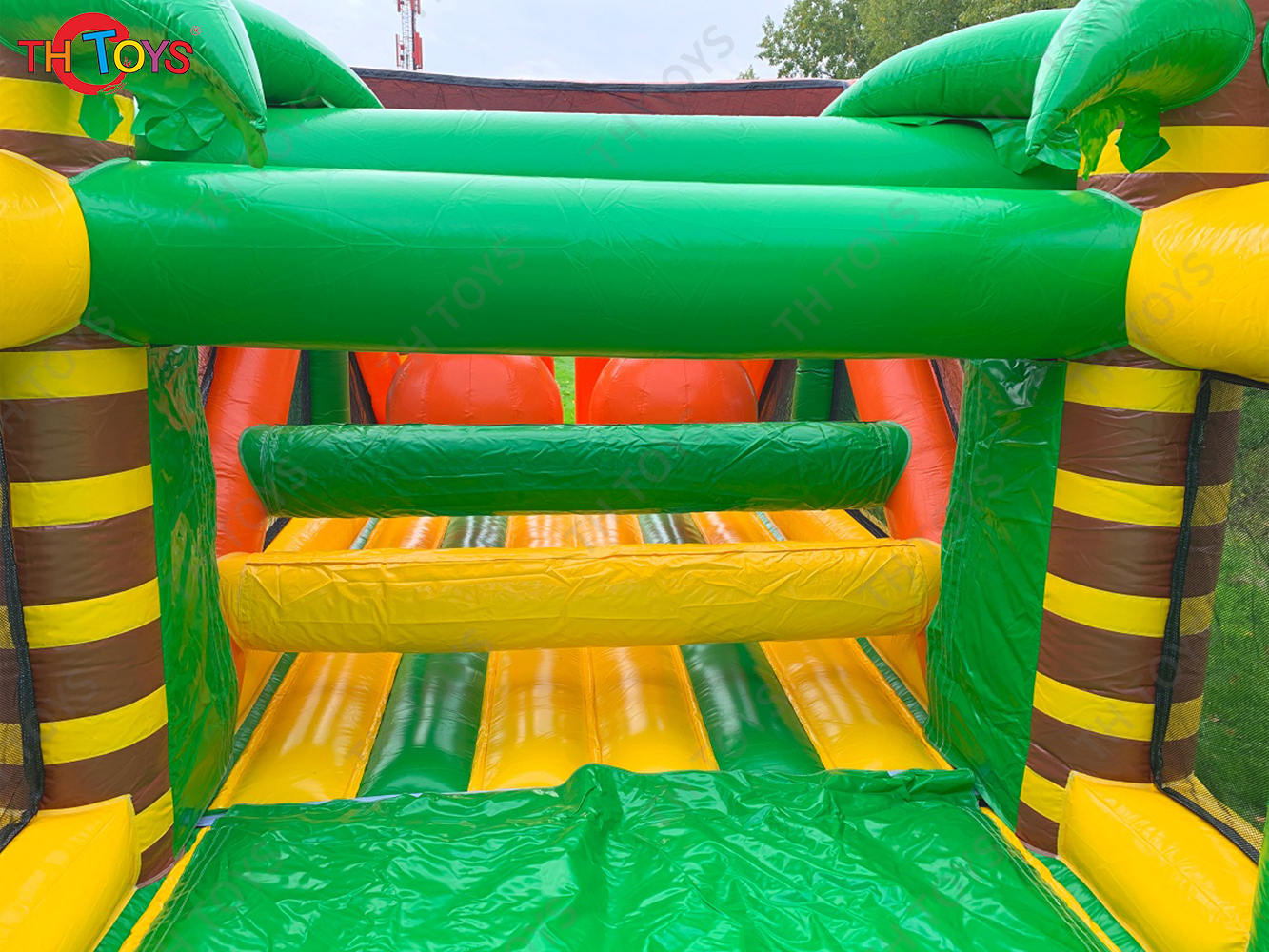 25m Outdoor Team Work Game Interactive Challenge Course Inflatable Obstacle Course Sports Games