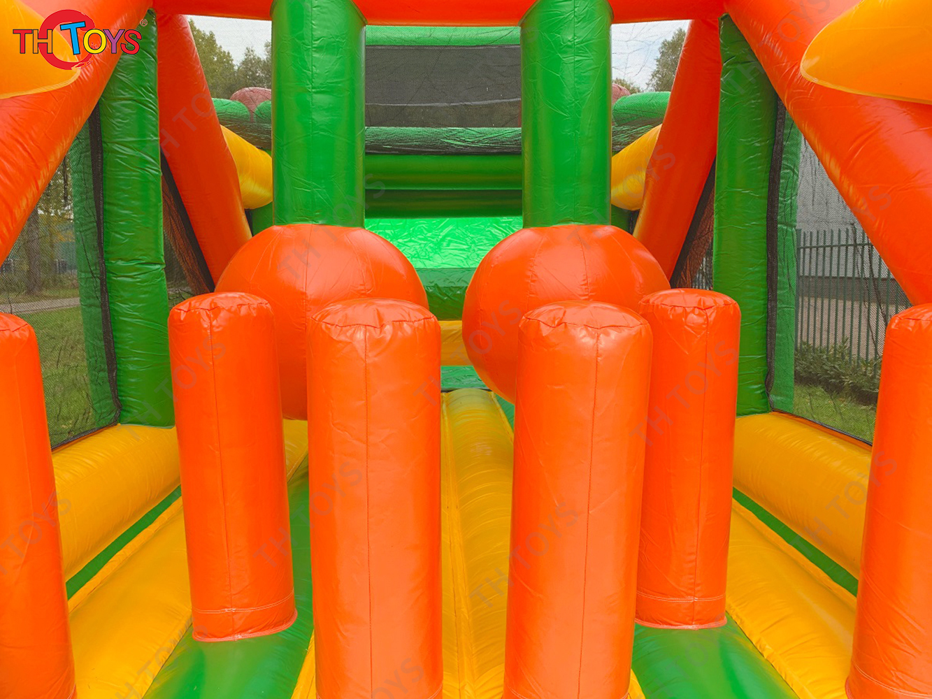 25m Outdoor Team Work Game Interactive Challenge Course Inflatable Obstacle Course Sports Games