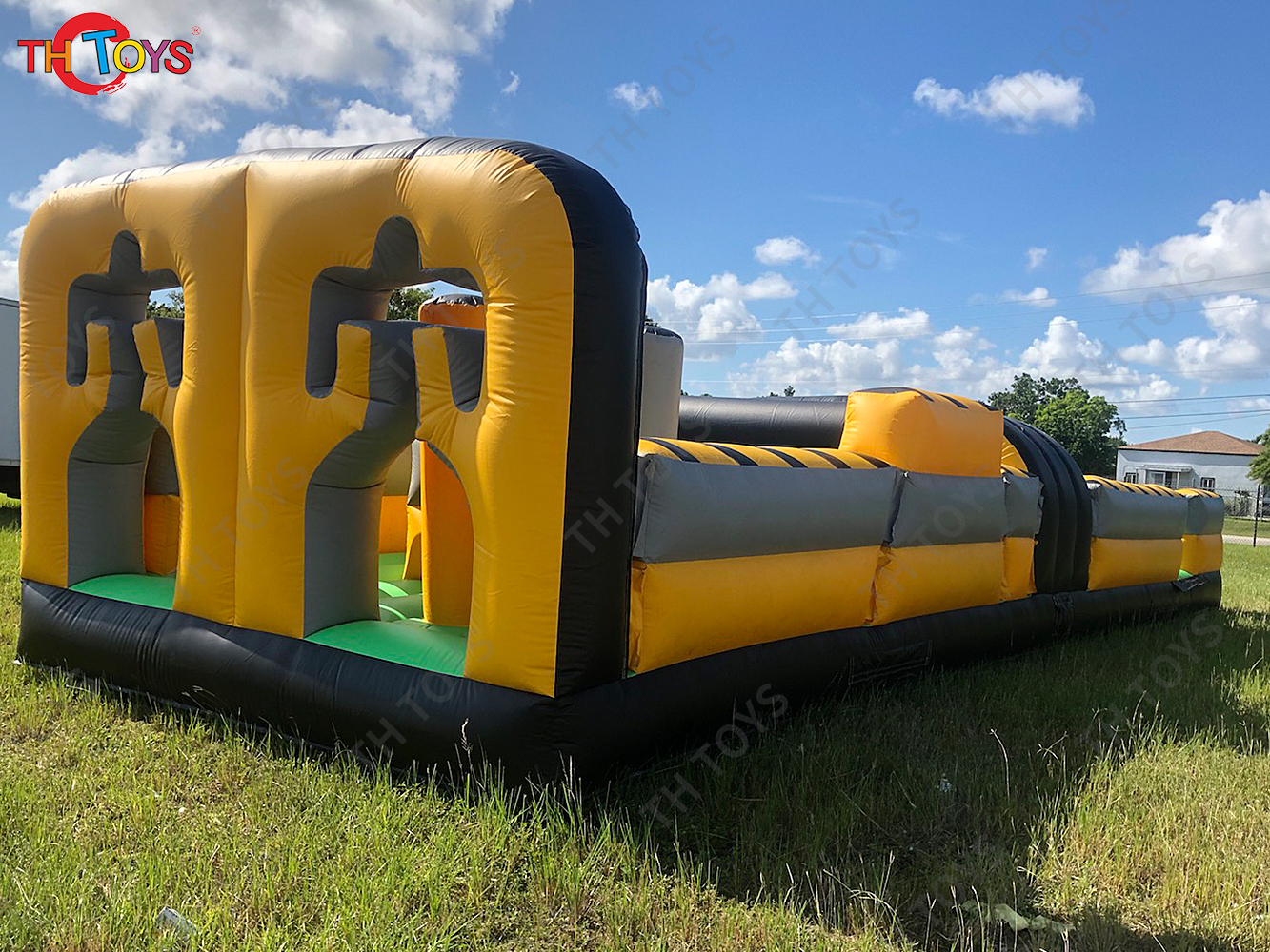 10x3x2.5mh Kids Outdoor or Indoor Running Bounce House Crossover Inflatable Obstacle Course
