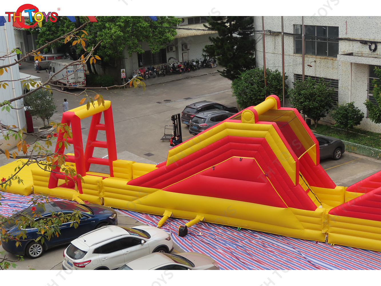 36m long giant Inflatable Obstacle Course, outdoor kids adults training camp games bouncy slides