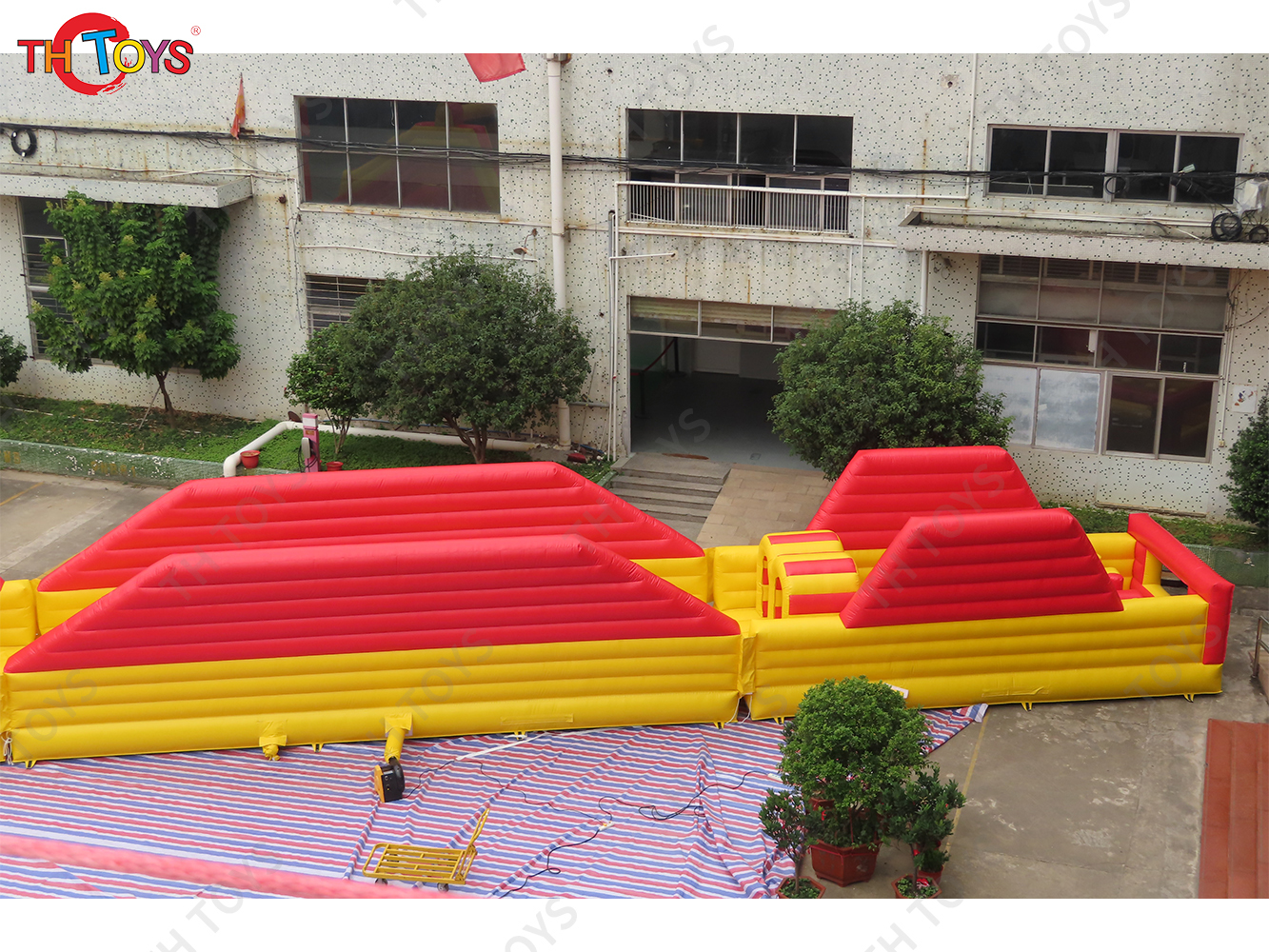 36m long giant Inflatable Obstacle Course, outdoor kids adults training camp games bouncy slides