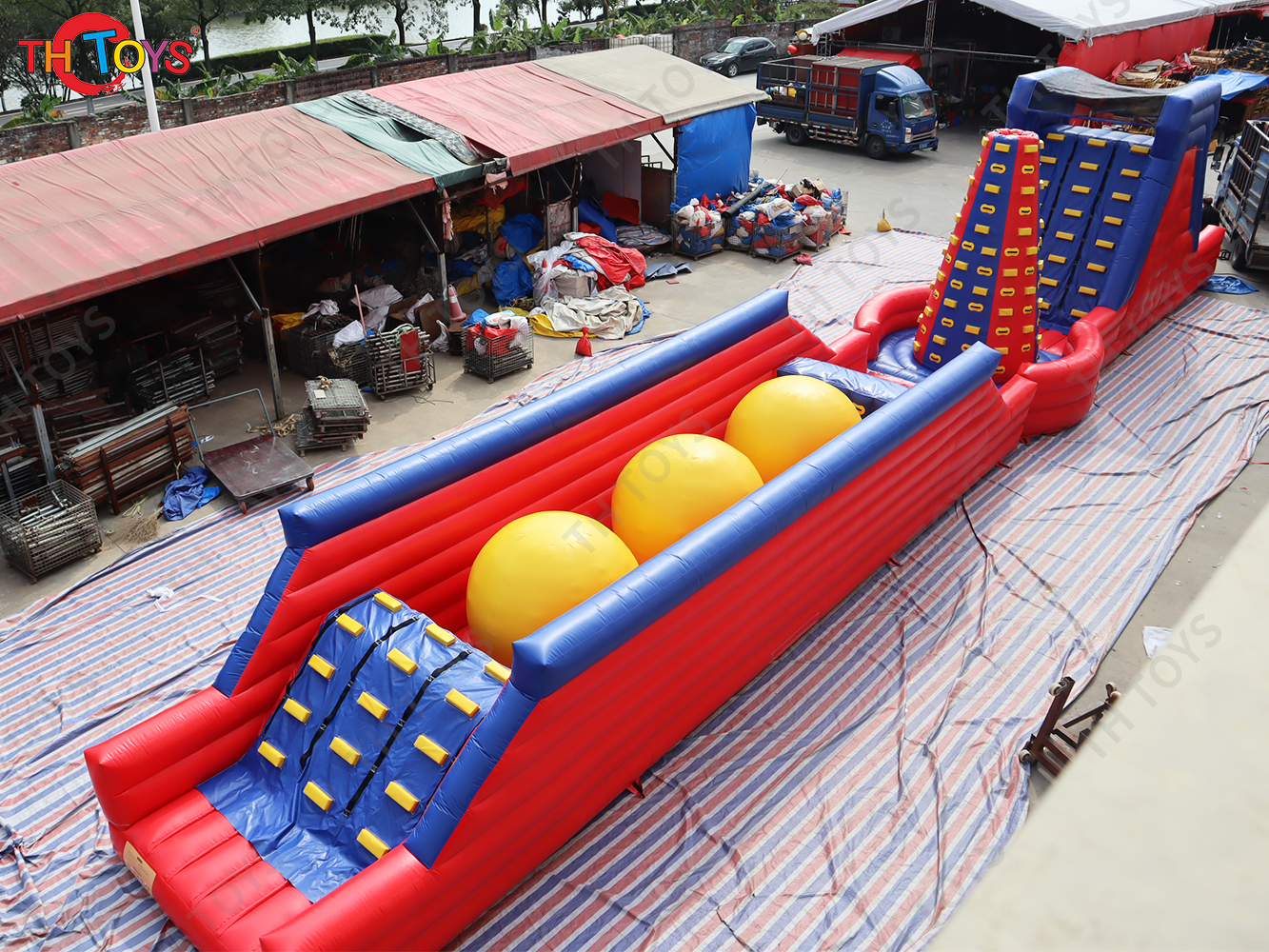 24x3x5mh Inflatable Obstacle Course Combination Customized Inflatable challenge running course
