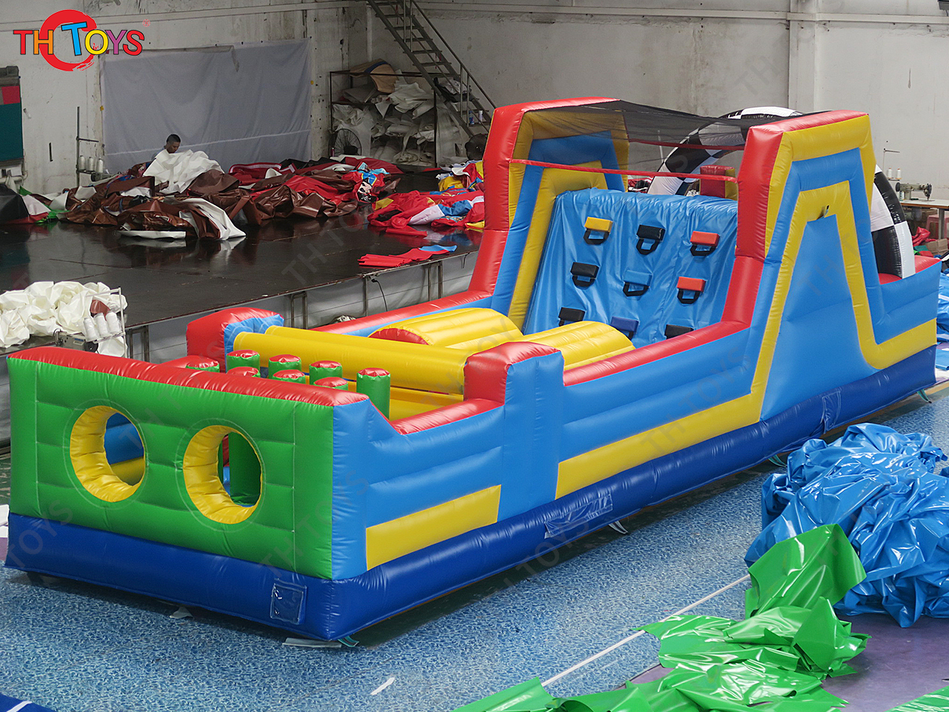10x3x3.5mh Inflatable Obstacle Course, Adult Inflatable Obstacle Course, Commercial Inflatable Barrier Game
