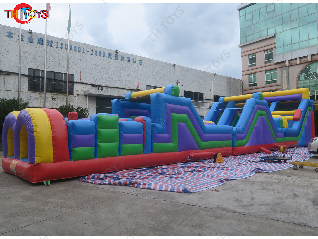 25x4.5m giant ultimate Challenge inflatable obstacle game/ obstacle course for team work building