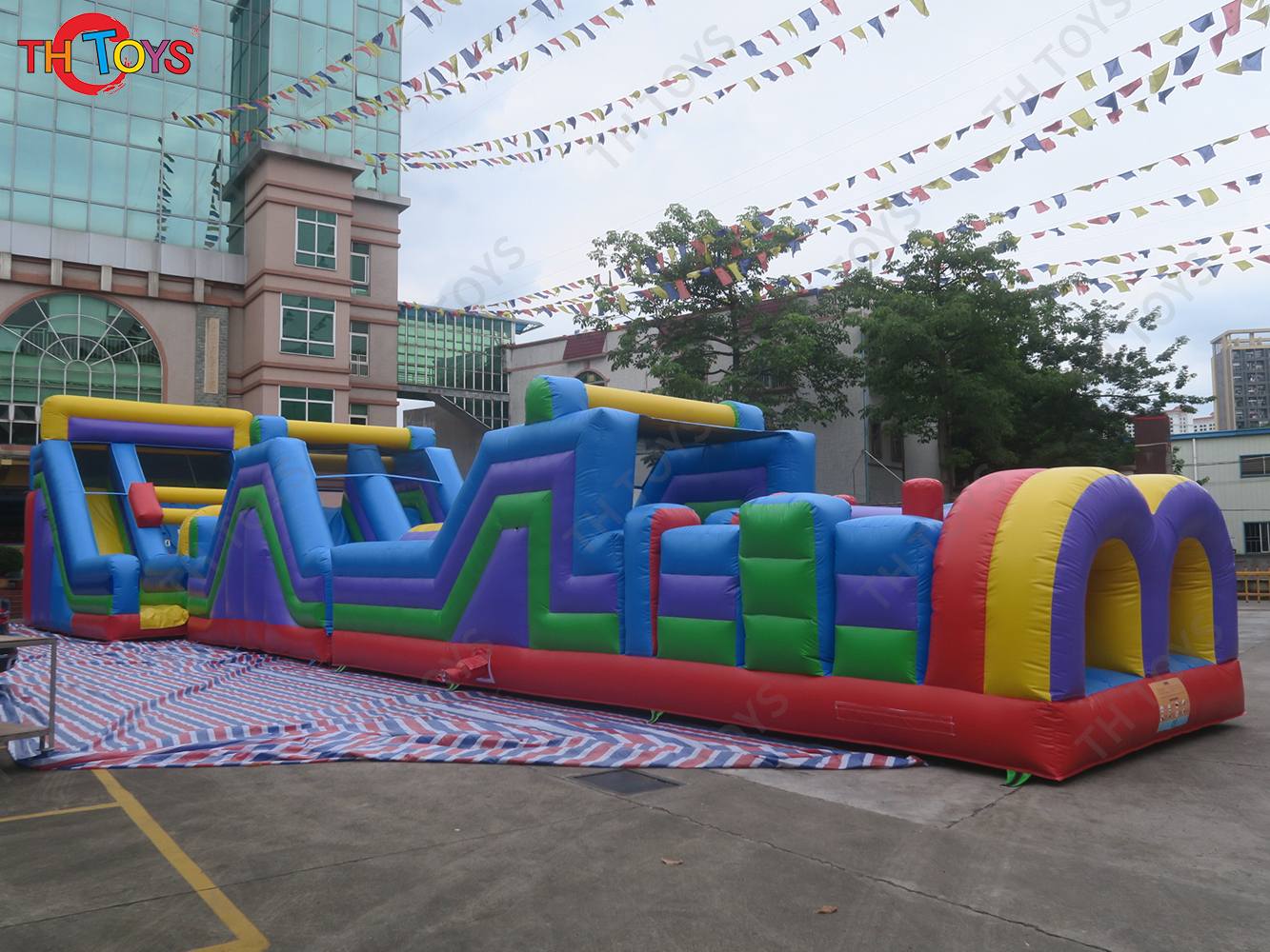 25x4.5m giant ultimate Challenge inflatable obstacle game/ obstacle course for team work building