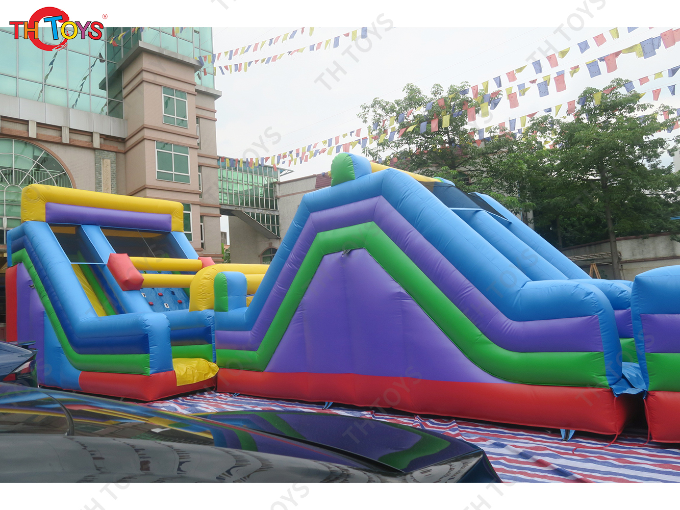 25x4.5m giant ultimate Challenge inflatable obstacle game/ obstacle course for team work building