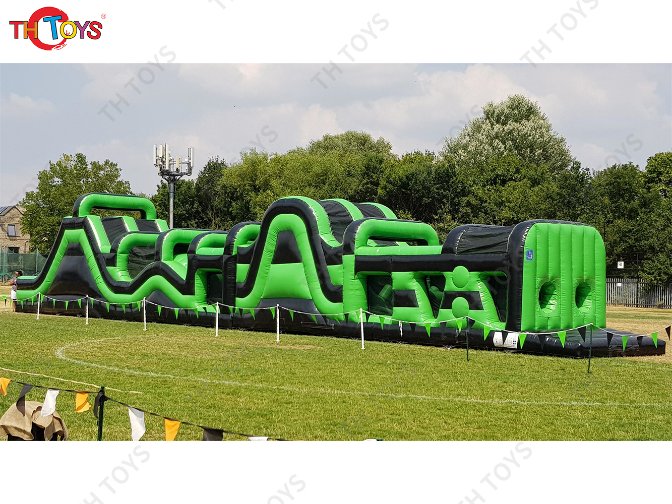team work commercial inflatable obstacle course game, energetic inflatable obstacle bouncy slide running game