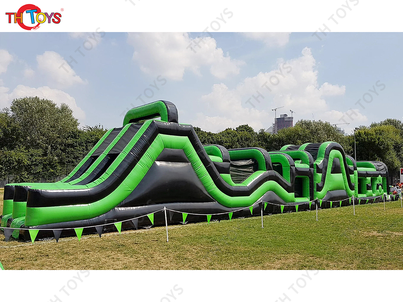 team work commercial inflatable obstacle course game, energetic inflatable obstacle bouncy slide running game