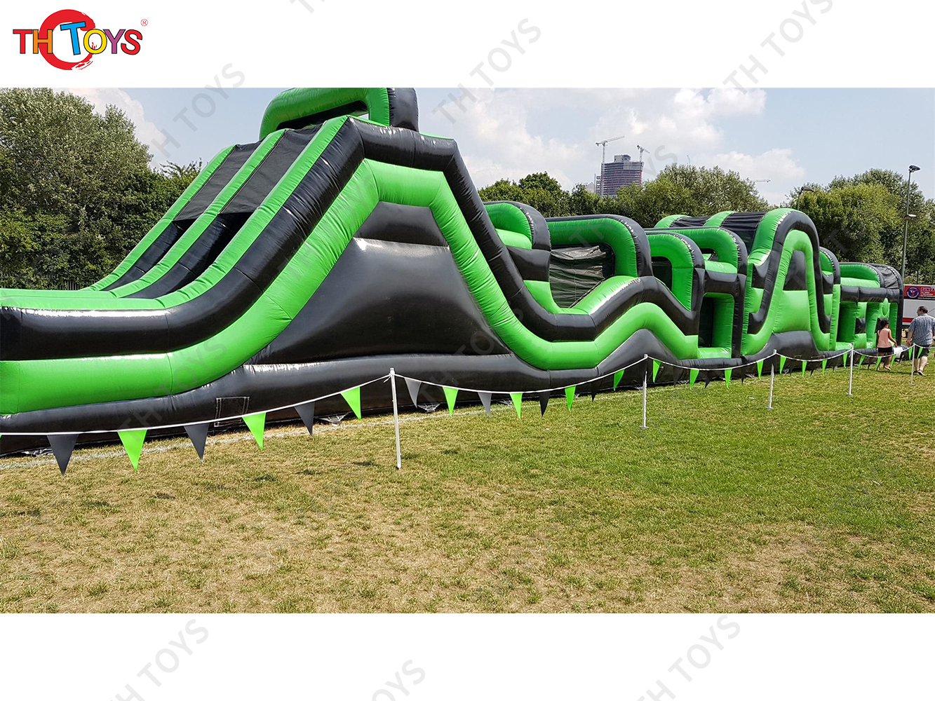 team work commercial inflatable obstacle course game, energetic inflatable obstacle bouncy slide running game