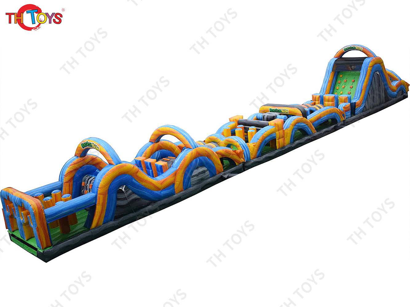 25x4m giant Inflatable Obstacle Course Combination Inflatable challenge running course bouncy slide games