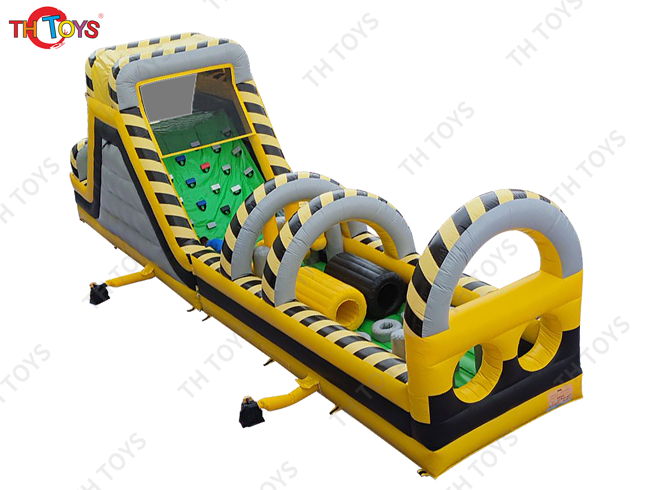 15m kids inflatable obstacle course challenge game, adults commercial bouncy castle jumper slide rush race