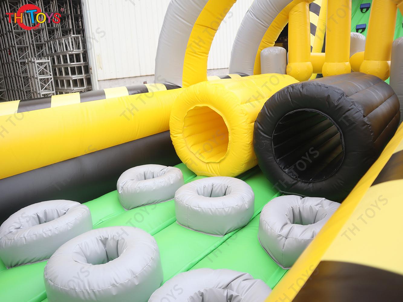 15m kids inflatable obstacle course challenge game, adults commercial bouncy castle jumper slide rush race